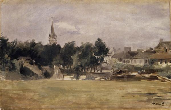 Edouard Manet Landscape with a Village Church oil painting image